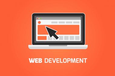 Web geliştirme dizüstü bilgisayar simgesi. Web sitesi oluşturmak