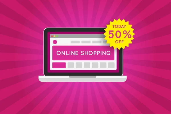 Online winkelen website koop icon. — Stockvector