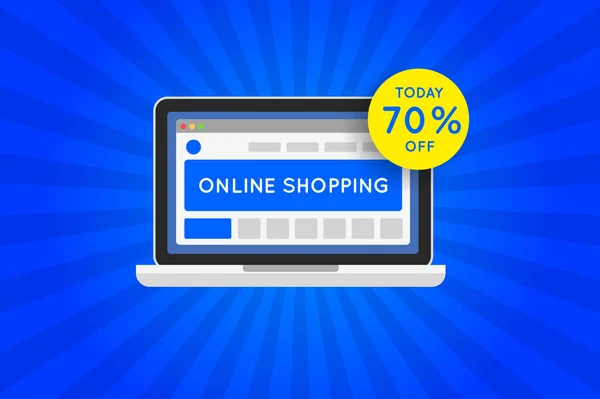 Ψώνια online ιστοσελίδα πώλησης εικονίδιο. — Διανυσματικό Αρχείο