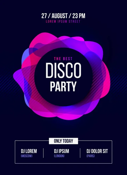 Partij Flyer. Club muziek poster. DJ line-up — Stockvector