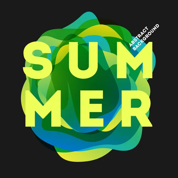 Cartel de verano moderno colorido. Gradiente de salpicadura creativa ilustración — Vector de stock