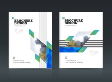 İş broşür tasarım vektör şablonu A4 boyutunda. 