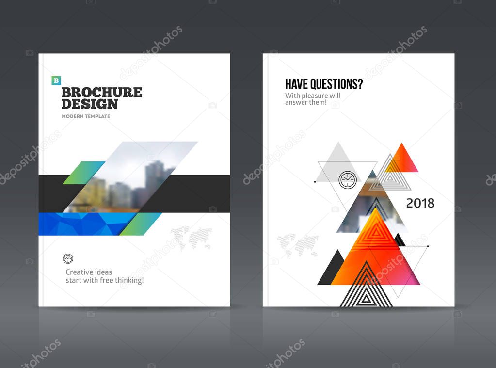 Abstract business Brochure design vector template in A4 size. 