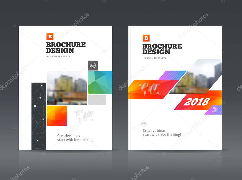 Abstract business Brochure design vector template in A4 size. 