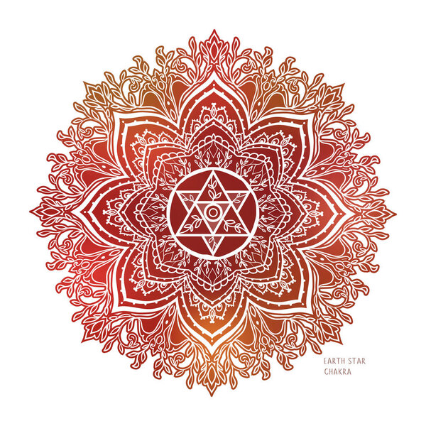 Цветовая векторная иллюстрация символов чакры. Для лечения йоги логотипа

