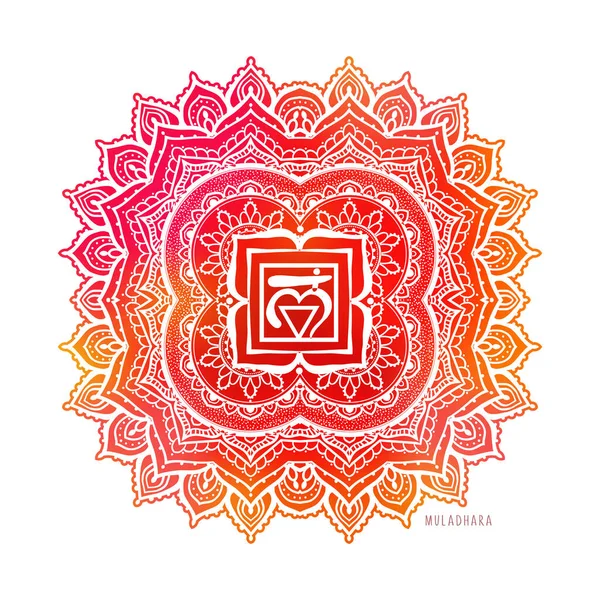 Chakra symbool kleuren vector illustratie. Voor logo yoga genezing — Stockvector