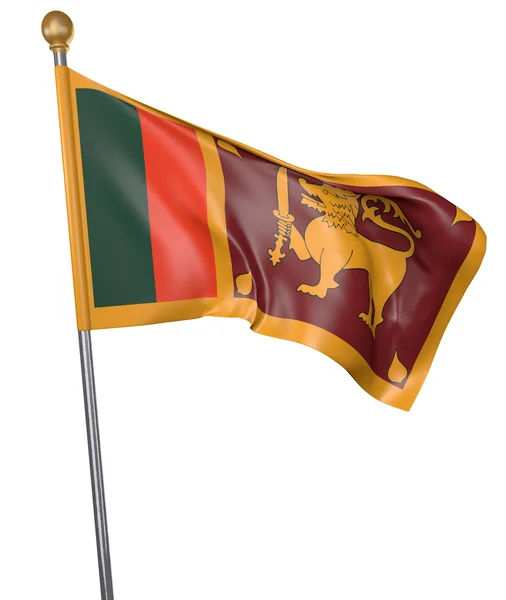 Bandera nacional para el país de Sri Lanka aislada sobre fondo blanco, representación 3D — Foto de Stock