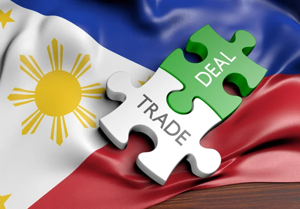 Filipíny obchodní nabídky a mezinárodní obchod koncepce, vykreslování 3d objektů — Stock fotografie