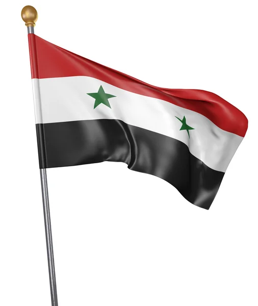 Nationale vlag voor land van Syrië geïsoleerd op een witte achtergrond, 3D-rendering — Stockfoto