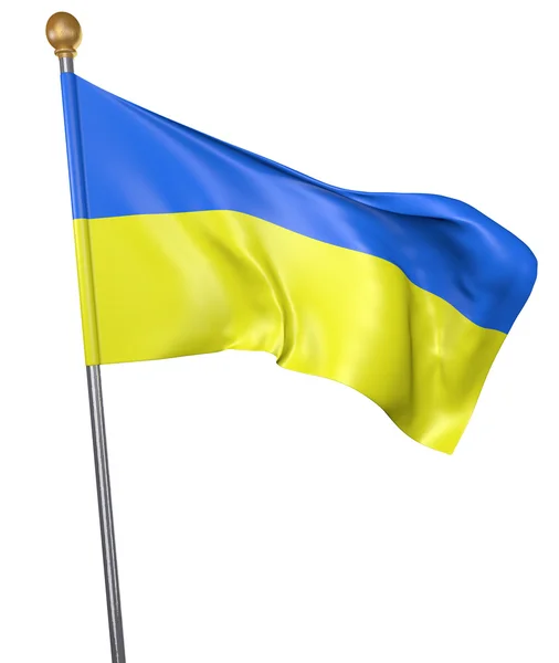 National flag for country of Ukraine isolated on white background, 3D rendering — Stock Photo, Image