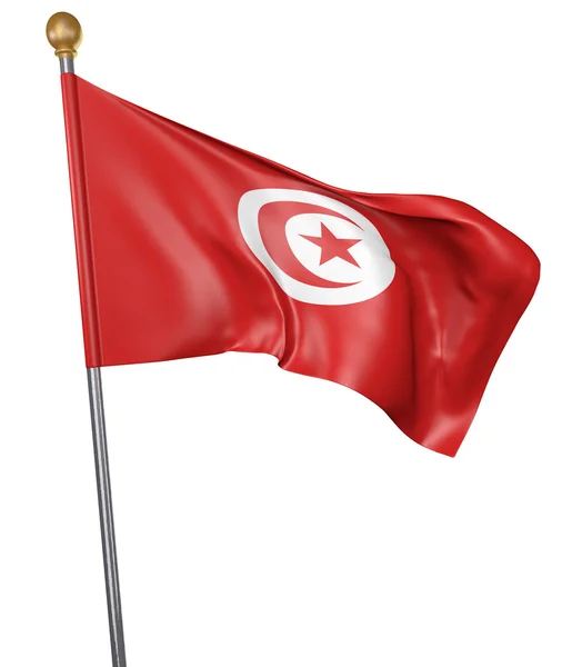 Beyaz arka plan üzerinde 3d render izole Tunus ülke için ulusal bayrak — Stok fotoğraf
