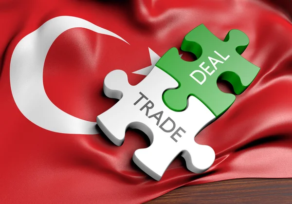 Туреччина торговельних угод і концепції міжнародної торгівлі, 3d-рендерінг — стокове фото