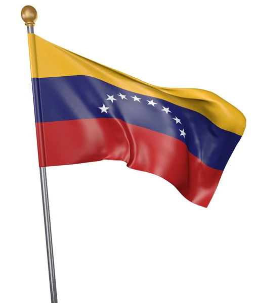 Bandera nacional para país de Venezuela aislada sobre fondo blanco, representación 3D — Foto de Stock