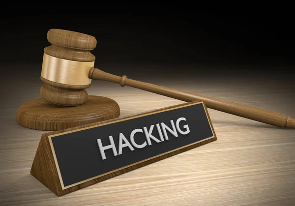 Bűnüldözés és jogi ügyek elleni hacker, és a számítógépes bűnözés, a 3d-leképezés — Stock Fotó