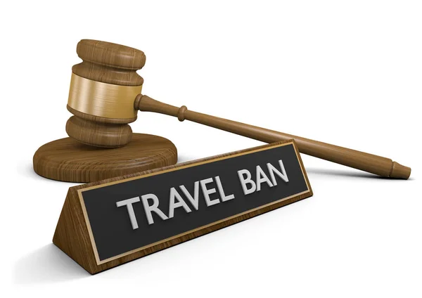 Law concept of the controversial United States travel ban restrictions, 3D rendering — Stock Photo, Image