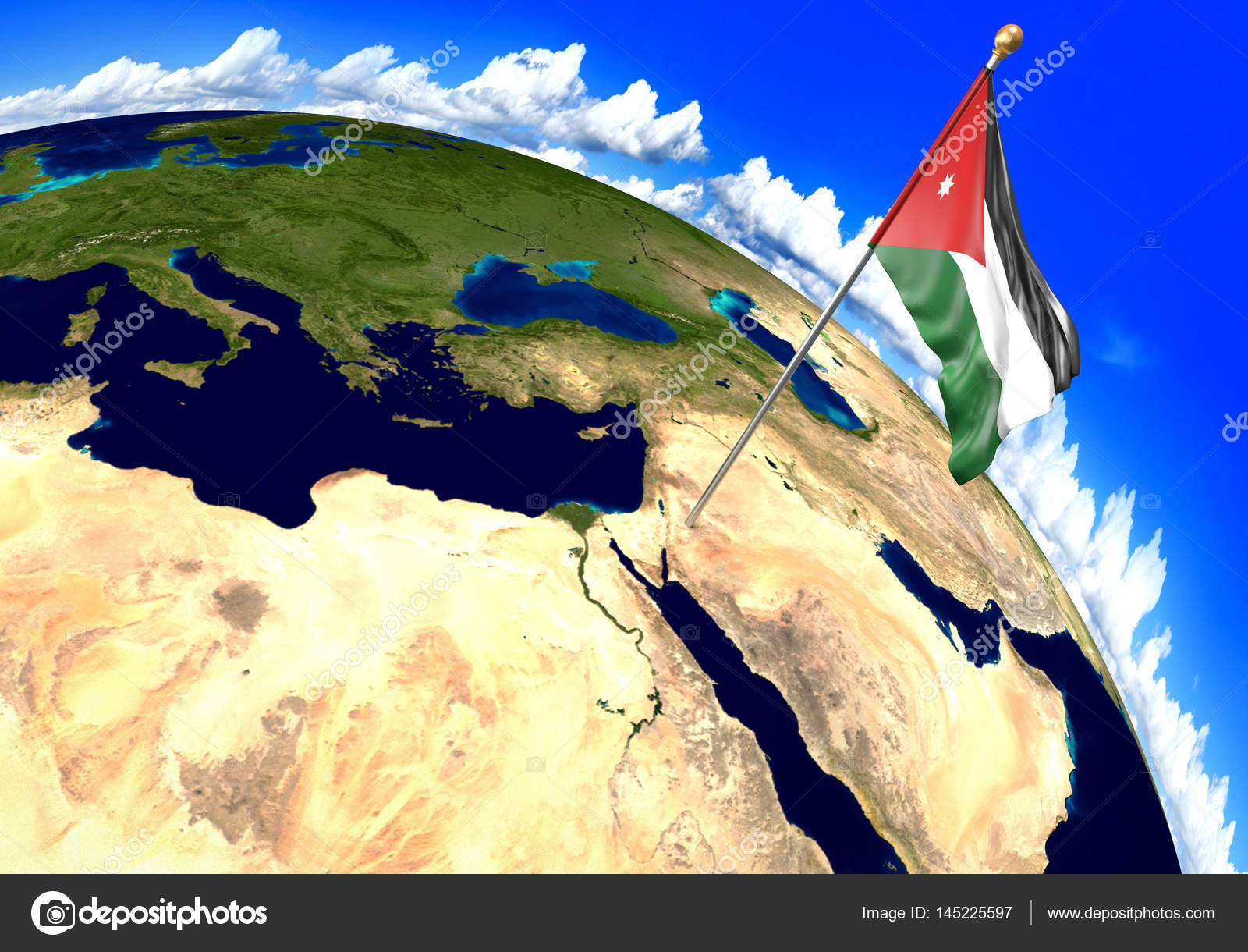 wallpapers Location Of Jordan On World Map https depositphotos com 145225597 stock photo jordan national flag marking the html
