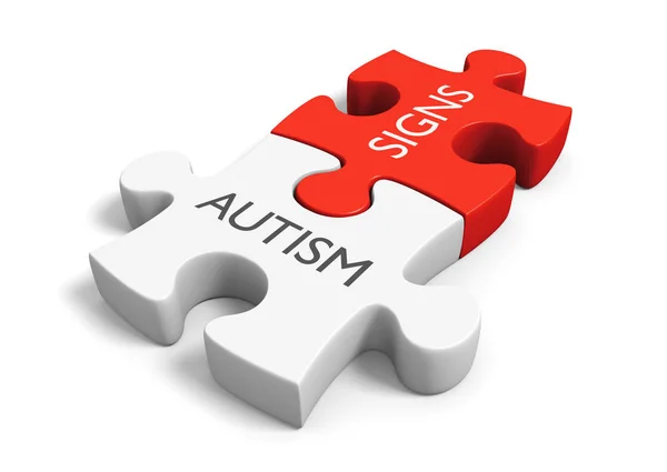 Autism neurodevelopmental disorder signs and symptoms concept, 3D rendering — Stock Photo, Image