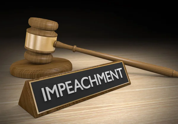 Conceito de lei de Impeachment para remoção de presidentes ou funcionários do governo, renderização 3D — Fotografia de Stock