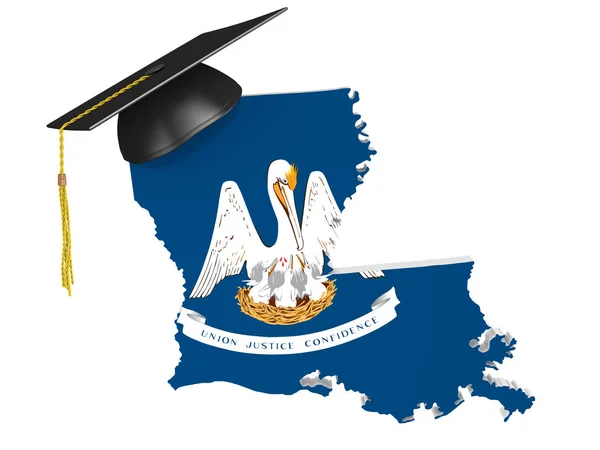 Louisiane concept d'enseignement universitaire et universitaire, rendu 3D — Photo