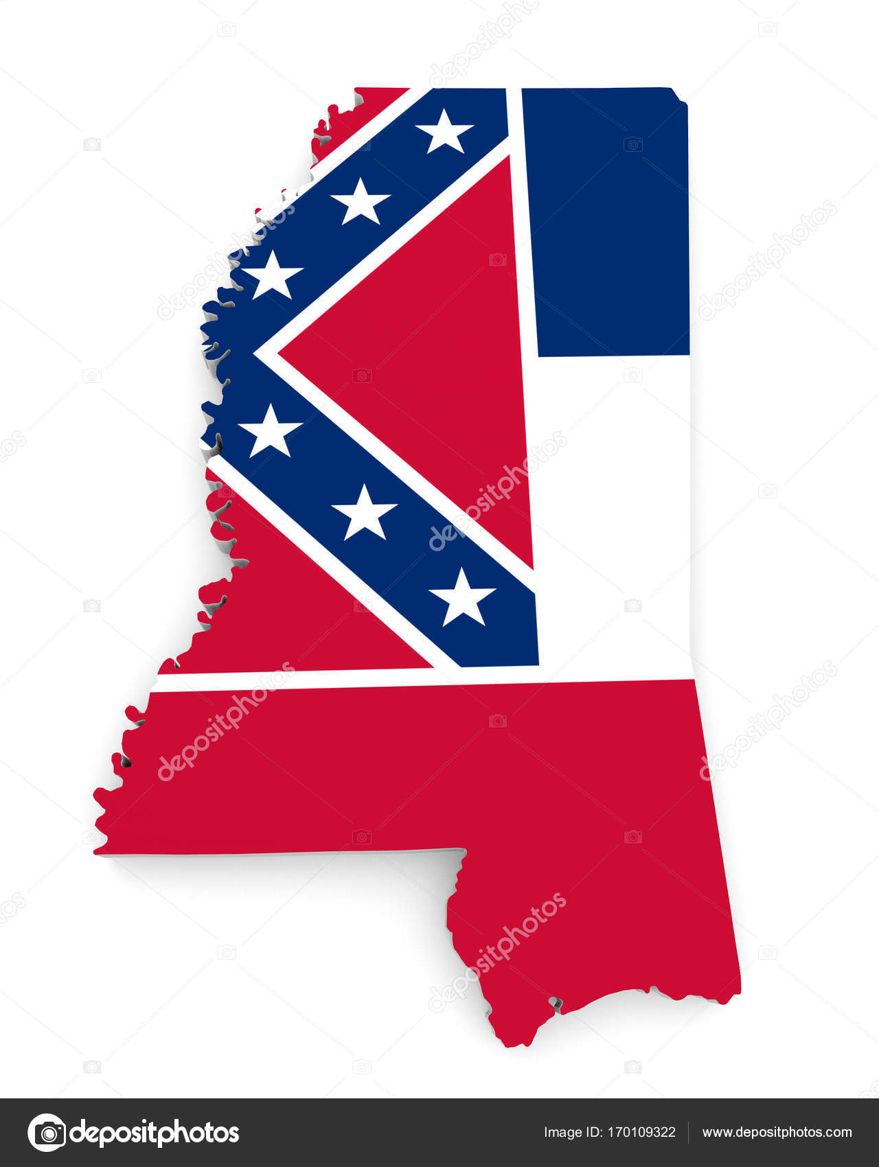 3d map of the us state of mississippi bearing its official flag rendered over an all white background po by kagenmi 3d map of the us state of mississippi bearing its official flag rendered over an all white background po by kagenmi