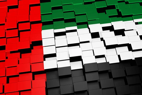 デジタル モザイクのタイル、3 d レンダリングから形成されたアラブ首長国連邦国旗背景 — ストック写真