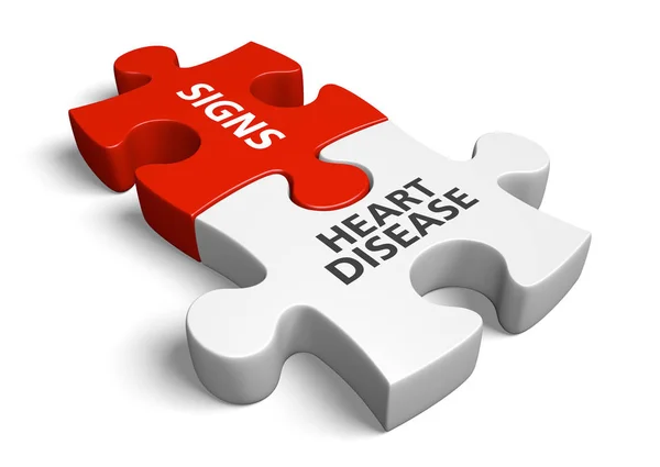 Coronary Heart Disease Signs Symptoms Concept Rendering — Stock Photo, Image