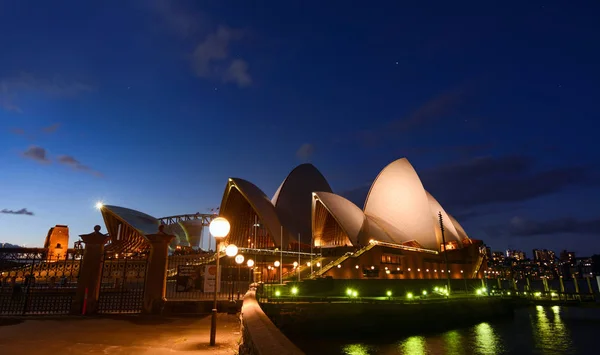 Sydney Australien Mars 2018 Segel Sydney Opera House Glöd Stjärnklar — Stockfoto