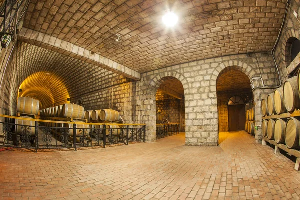 Wine Cellar with Wooden Barrels — Stock Photo, Image