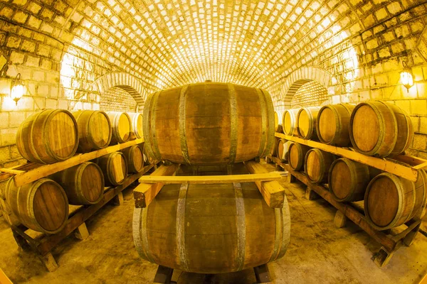 Wine Cellar with Wooden Barrels — Stock Photo, Image