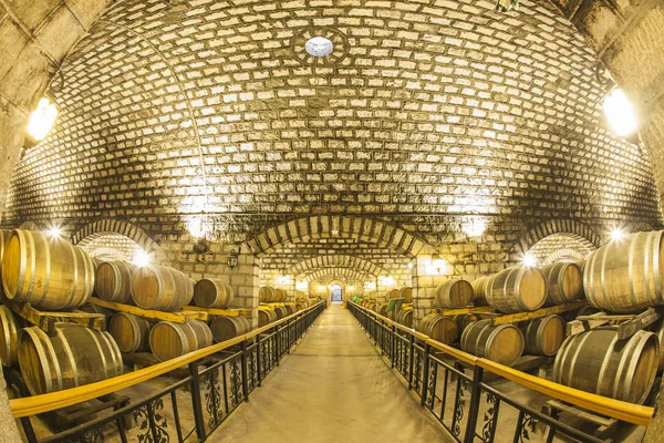 Wine Cellar with Wooden Barrels — Stock Photo, Image