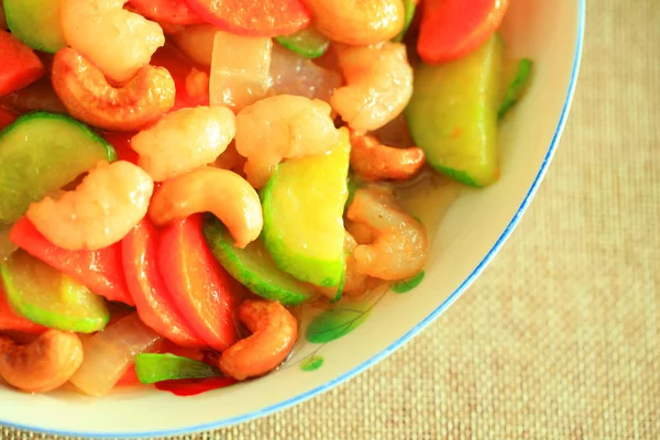 Cashew nuts Fried with shrimp — Stock Photo, Image