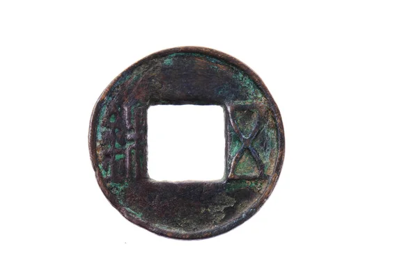 中国古代铜硬币 — 图库照片
