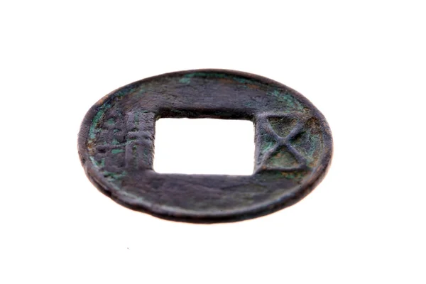 Китайські стародавні мідні монети — стокове фото