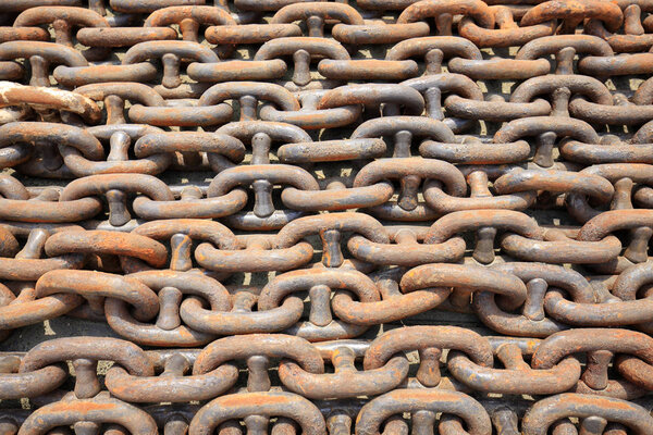 old rusty steel chain