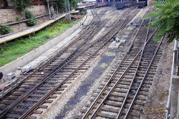 Vías del tren de mercancías —  Fotos de Stock