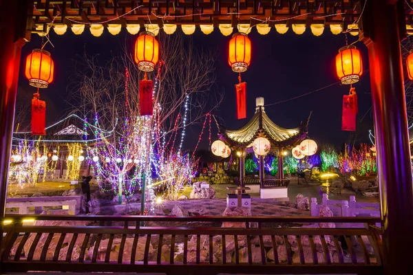 Chinese traditional buildings at night