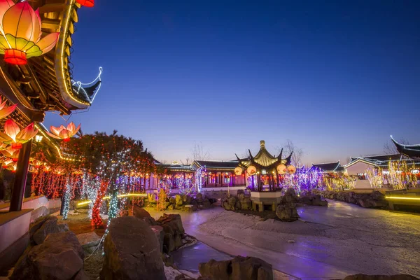 Chinese traditional buildings at night