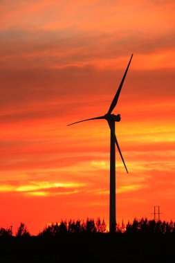 Rüzgar türbinleri akşam