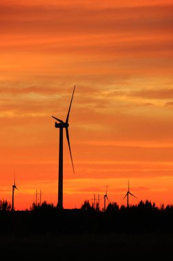 Rüzgar türbinleri akşam