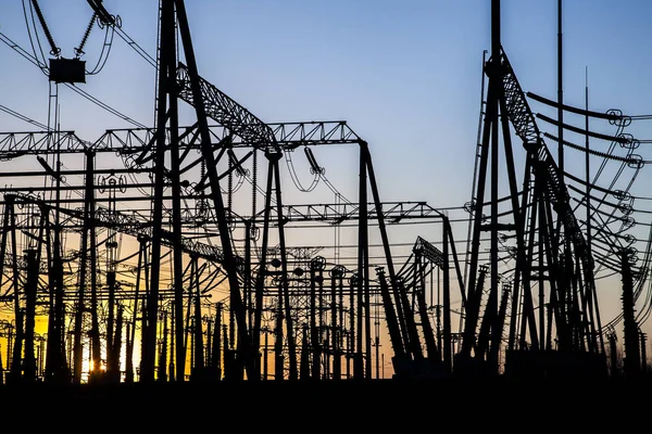Substation in the evening — Stock Photo, Image