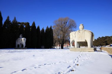 Eski Çin taş oyması.