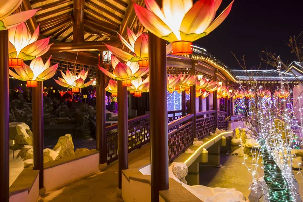 Chinese traditional buildings at night