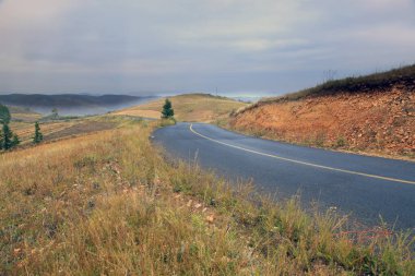 Otlakta asfalt yol