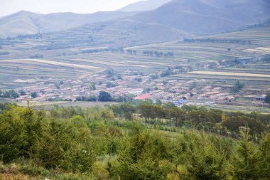 Sonbaharda teraslı tarlalar