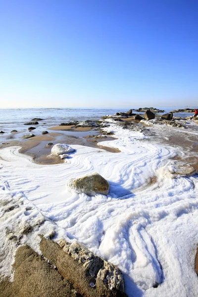 冬の海辺の風景 — ストック写真