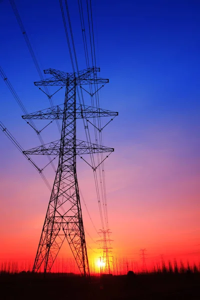 The evening of the pylon outline — Stock Photo, Image