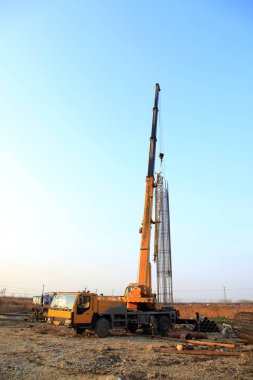 Bridge construction under performing the steel reinforcement of 