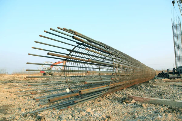 Bridge pile reinforcement structure — Stock Photo, Image