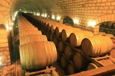  Wine Cellar with Wooden Barrels clipart
