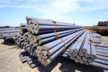 Stack of round steel bar  clipart